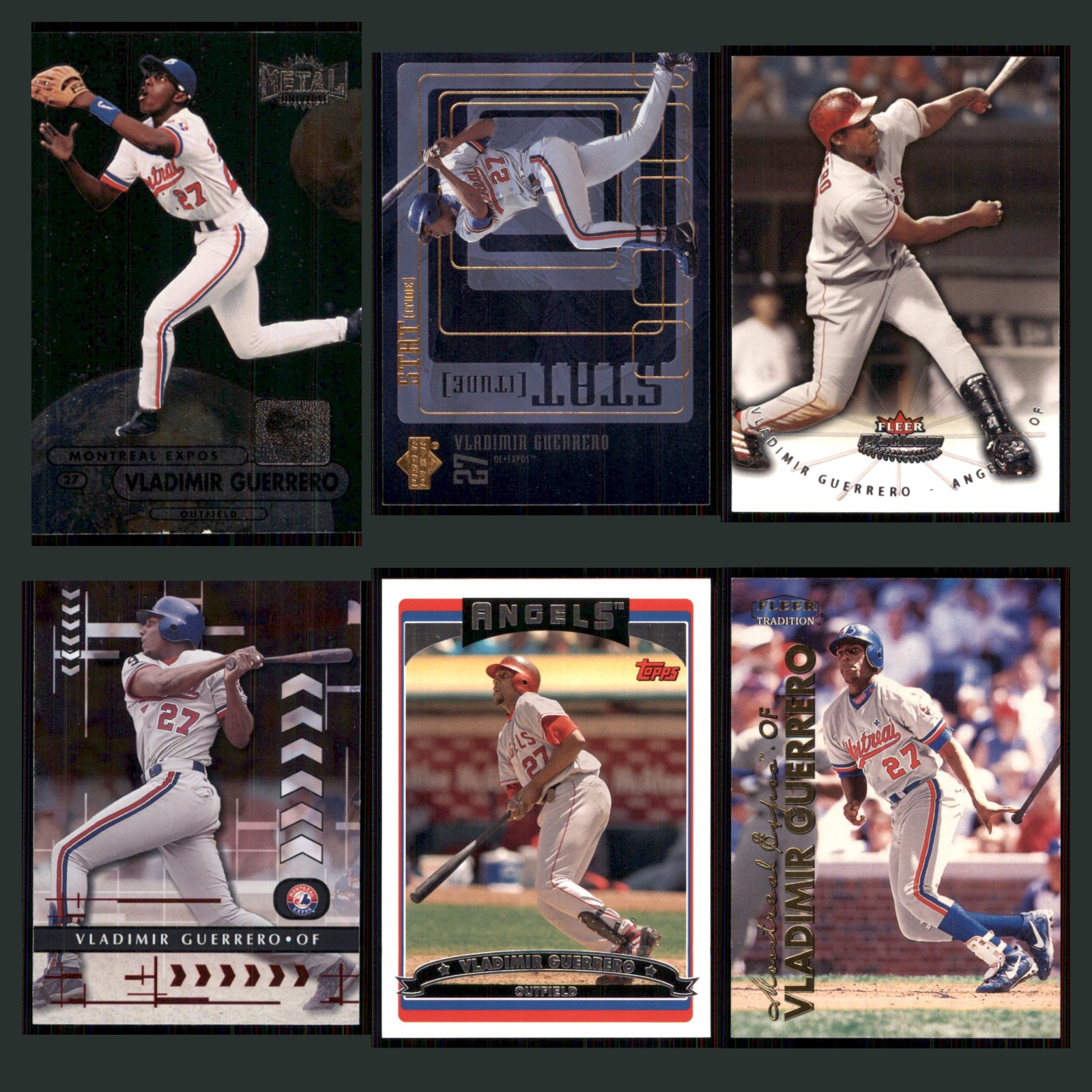 Vladimir Guerrero Lot 6 Baseball Cards 1998 Metal Universe Montreal Expos Set NM card scans. Overall card condition is Near Mint.