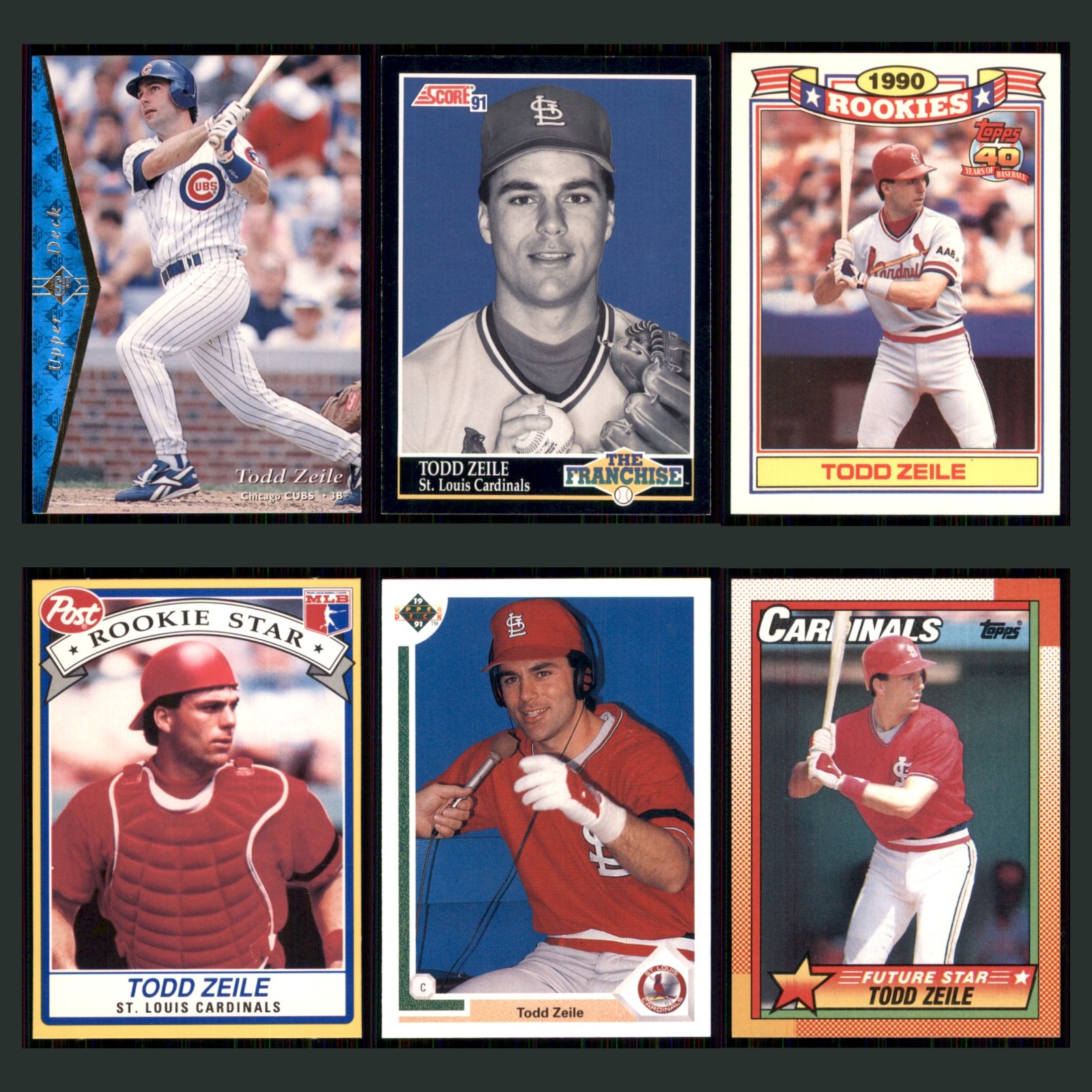 Todd Zeile Lot 6 Baseball Cards 1995 SP Chicago Cubs Set Collection MLB NM card scans. Overall card condition is Near Mint.