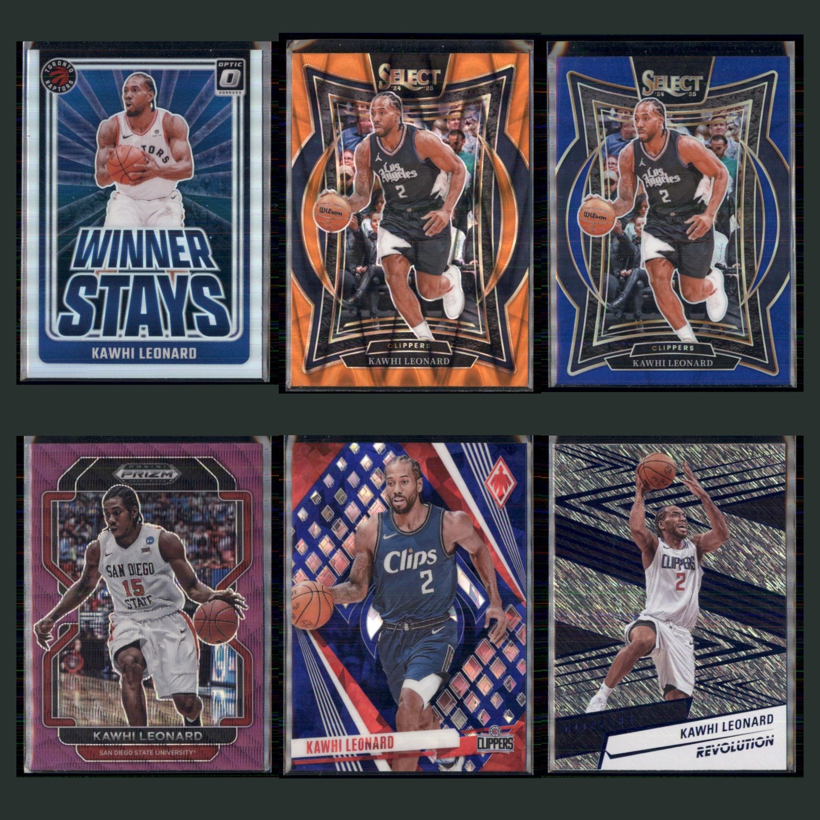 Kawhi Leonard Lot 6 Basketball Cards 2024 Toronto Raptors Set Collection NBA NM card scans. Overall card condition is Near Mint.
