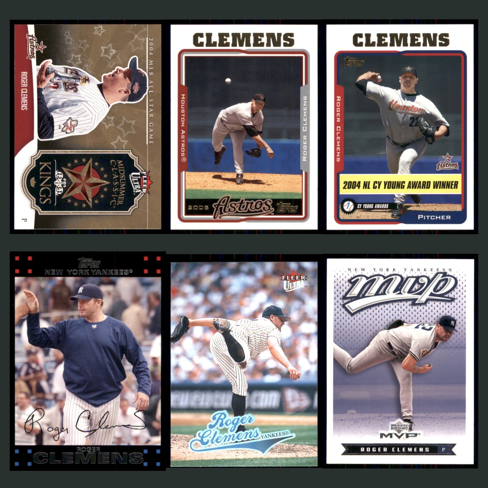 Roger Clemens Lot 6 Baseball Cards 2006 Fleer Ultra Midsummer Classic Kings Set card scans. Overall card condition is Near Mint.