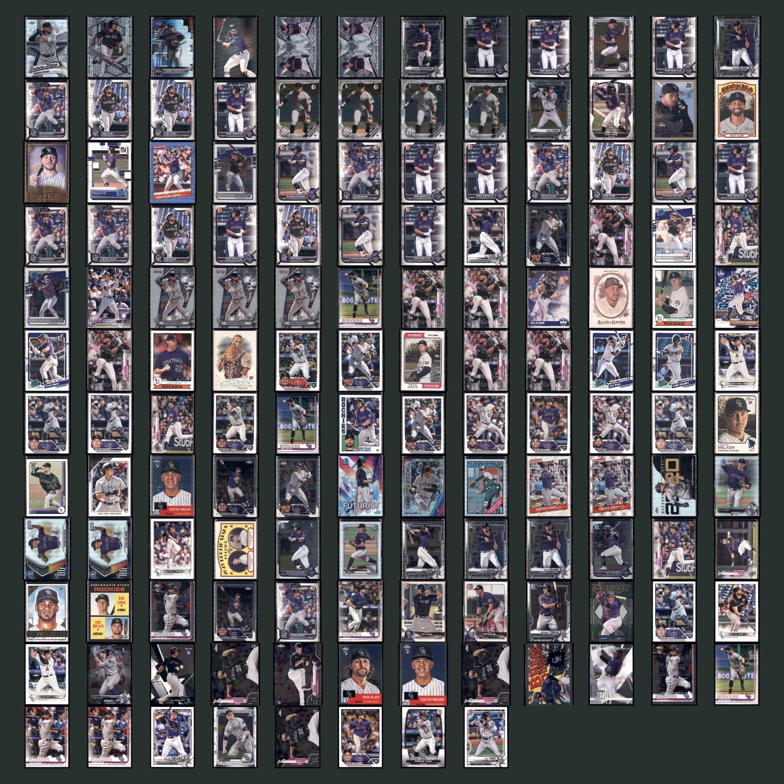 Colorado Rockies Lot 140 Baseball Cards Topps Chrome Future Stars NM Baseball card scans. Overall card condition is Near Mint.