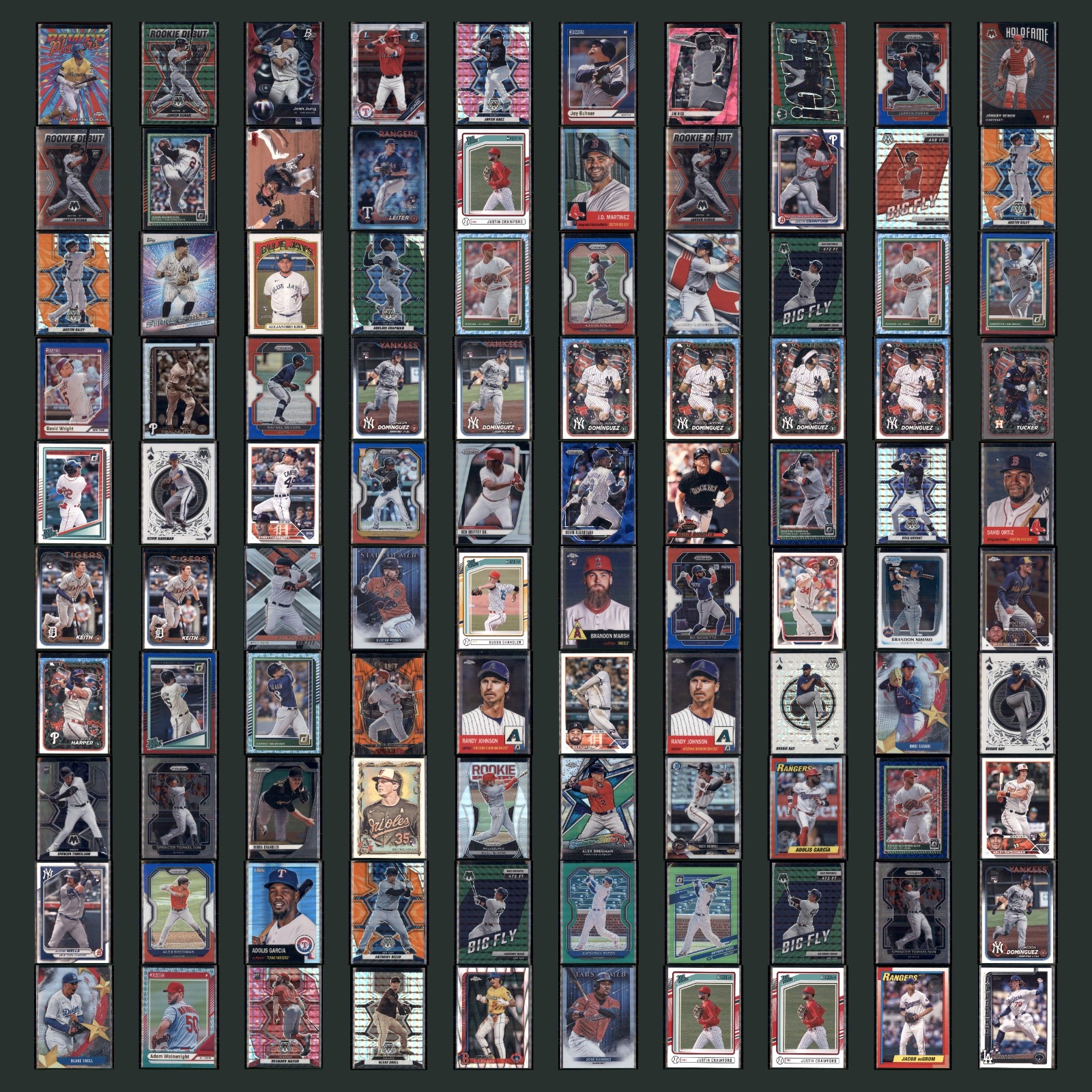 Baseball Card Lot 100 Cards HOF Star Rookie RC Jarren Duran Boston Red Sox 2025 card scans. Overall card condition is Near Mint.