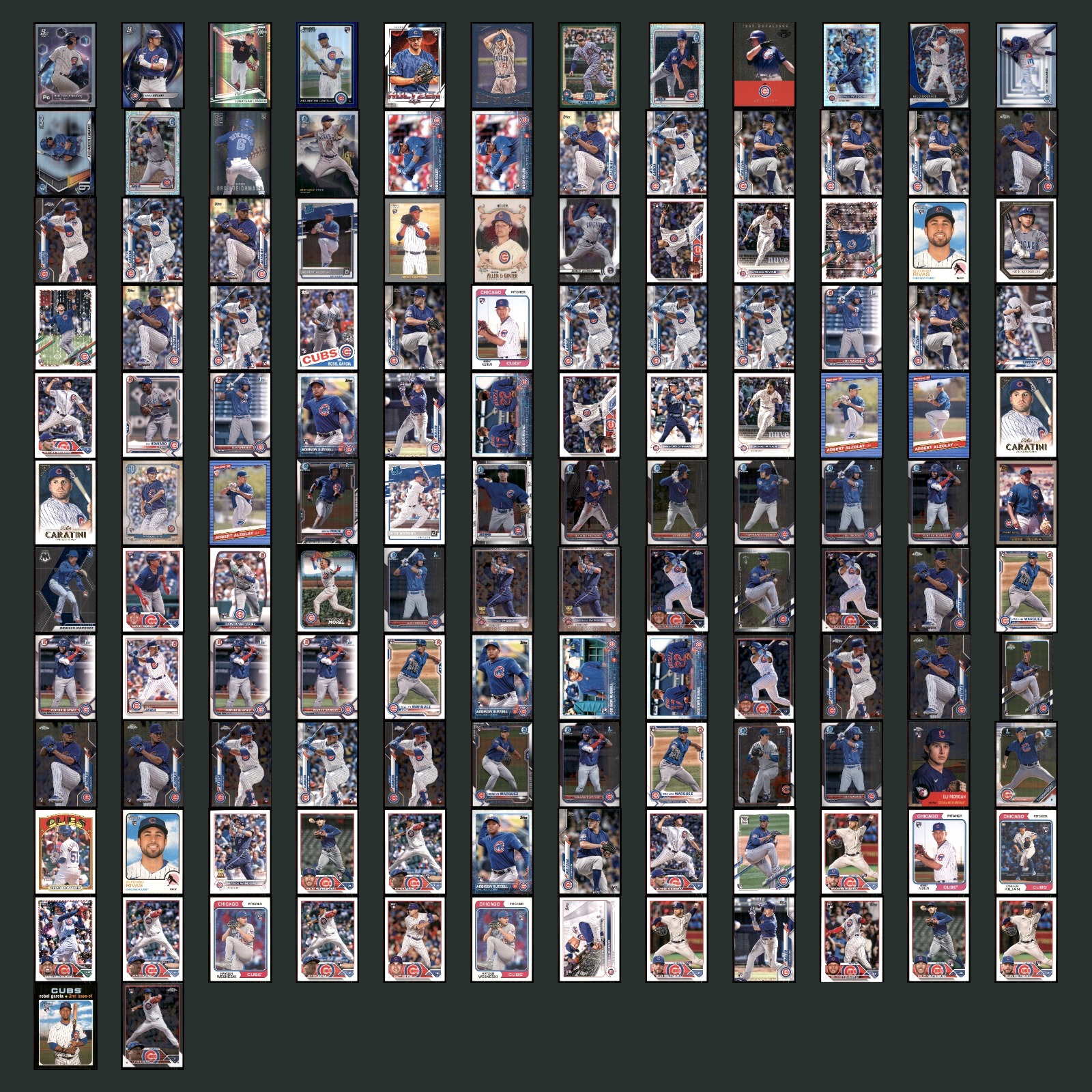 Chicago Cubs Lot 134 Baseball Cards Bowman Platinum Precious Elements NM MLB card scans. Overall card condition is Near Mint.