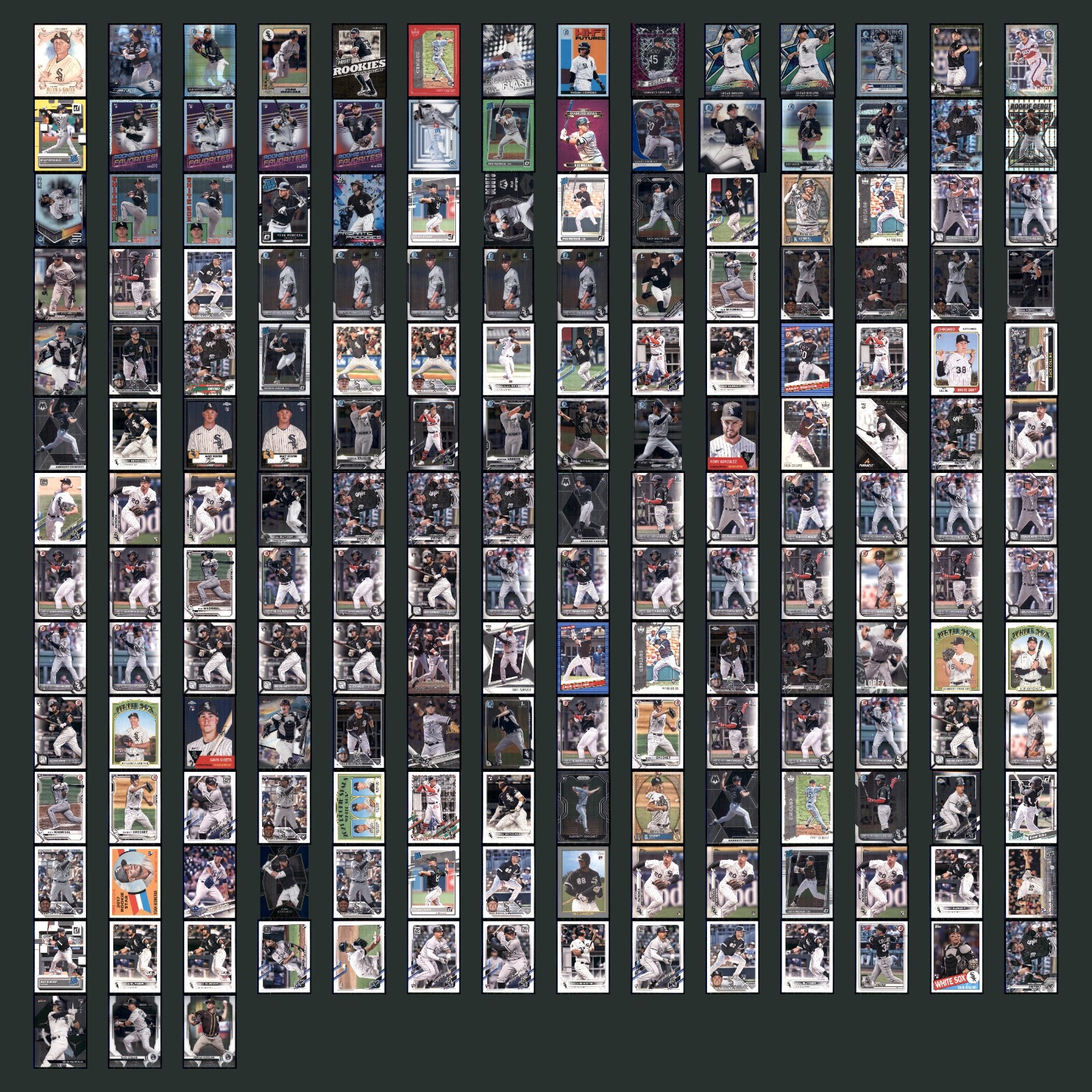 Chicago White Sox Rookie Lot 185 Baseball Cards Topps Allen & Ginter NM Baseball card scans. Overall card condition is Near Mint.