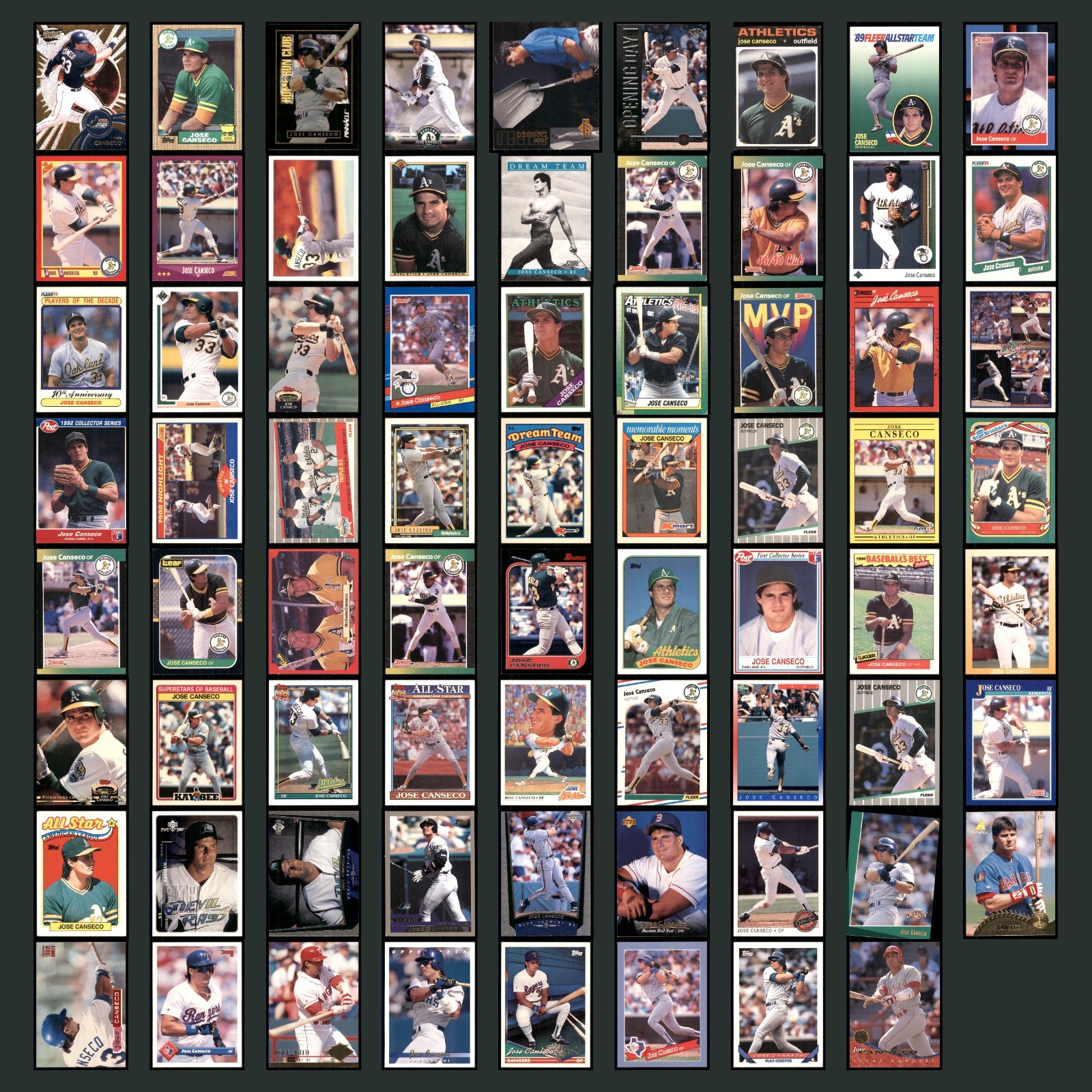 Jose Canseco Lot 71 Baseball Cards 1999 Pacific Revolution Tampa Bay Devil Rays card scans. Overall card condition is Excellent.