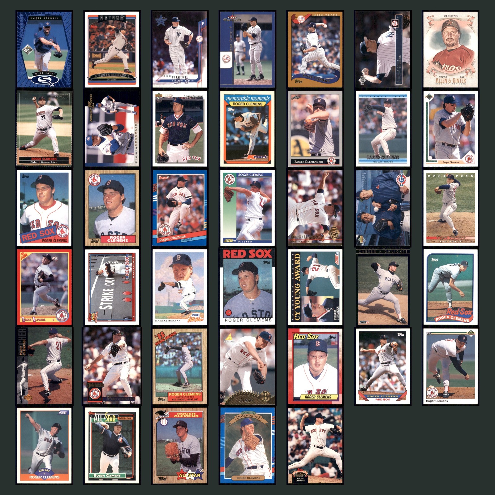 Roger Clemens Lot 40 Baseball Cards 1998 Upper Deck StarQuest Toronto Blue Jays card scans. Overall card condition is Excellent.