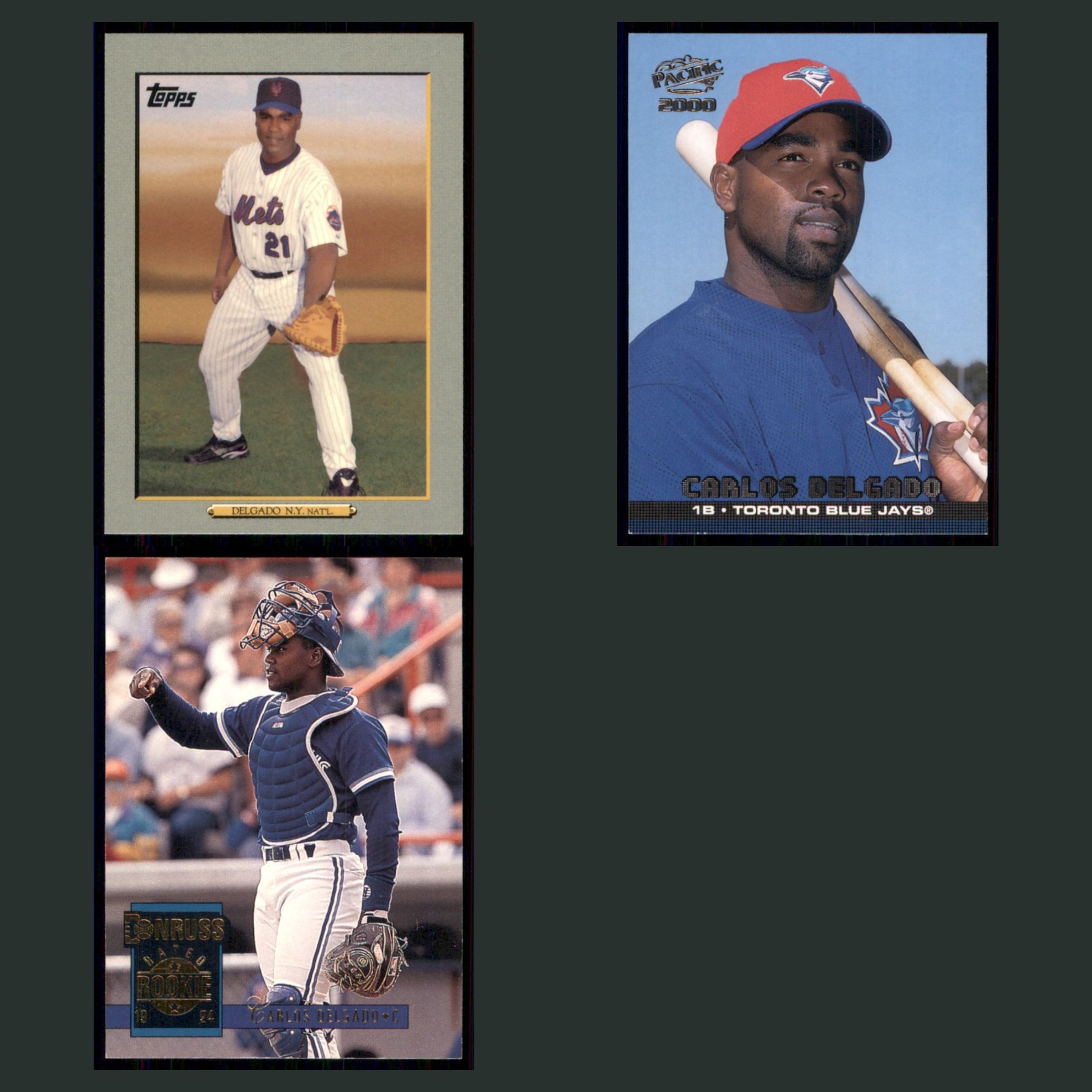 Carlos Delgado Lot 3 Baseball Cards 2007 Topps Turkey Red New York Mets Set MLB card scans. Overall card condition is Excellent.