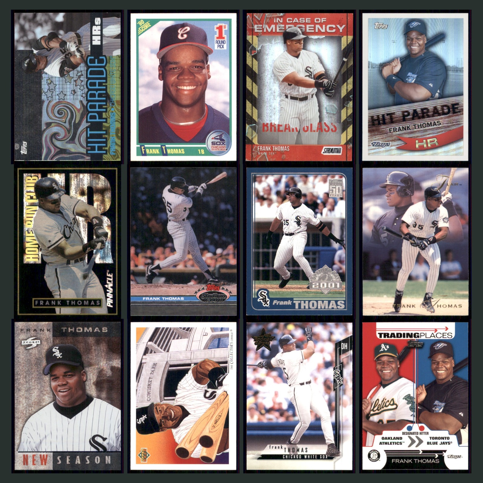 Frank Thomas Lot 12 Baseball Cards 2005 Topps Hit Parade Chicago White Sox Set card scans. Overall card condition is Excellent.