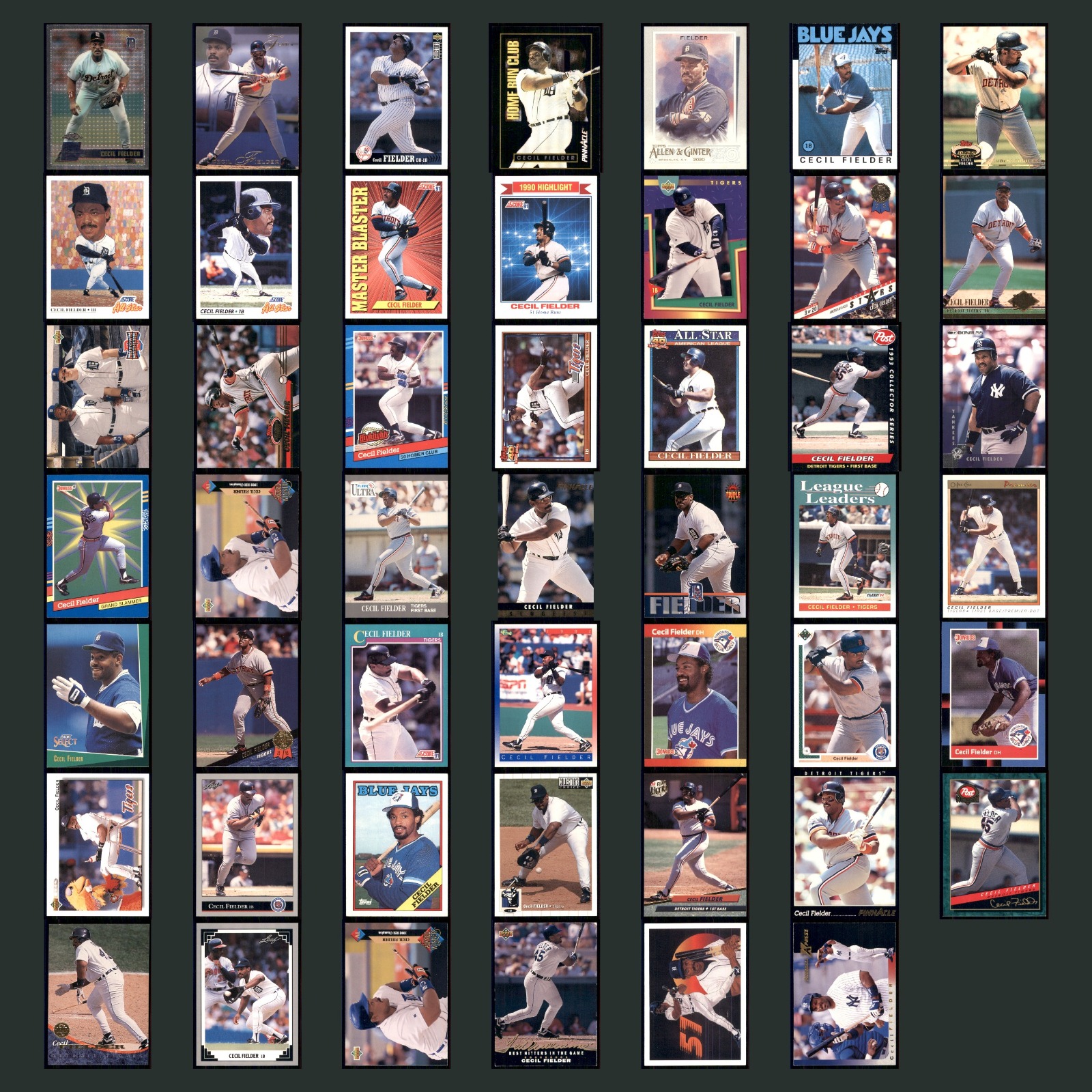 Cecil Fielder Lot 48 Baseball Cards 1996 Topps Chrome Detroit Tigers Set MLB EX card scans. Overall card condition is Excellent.