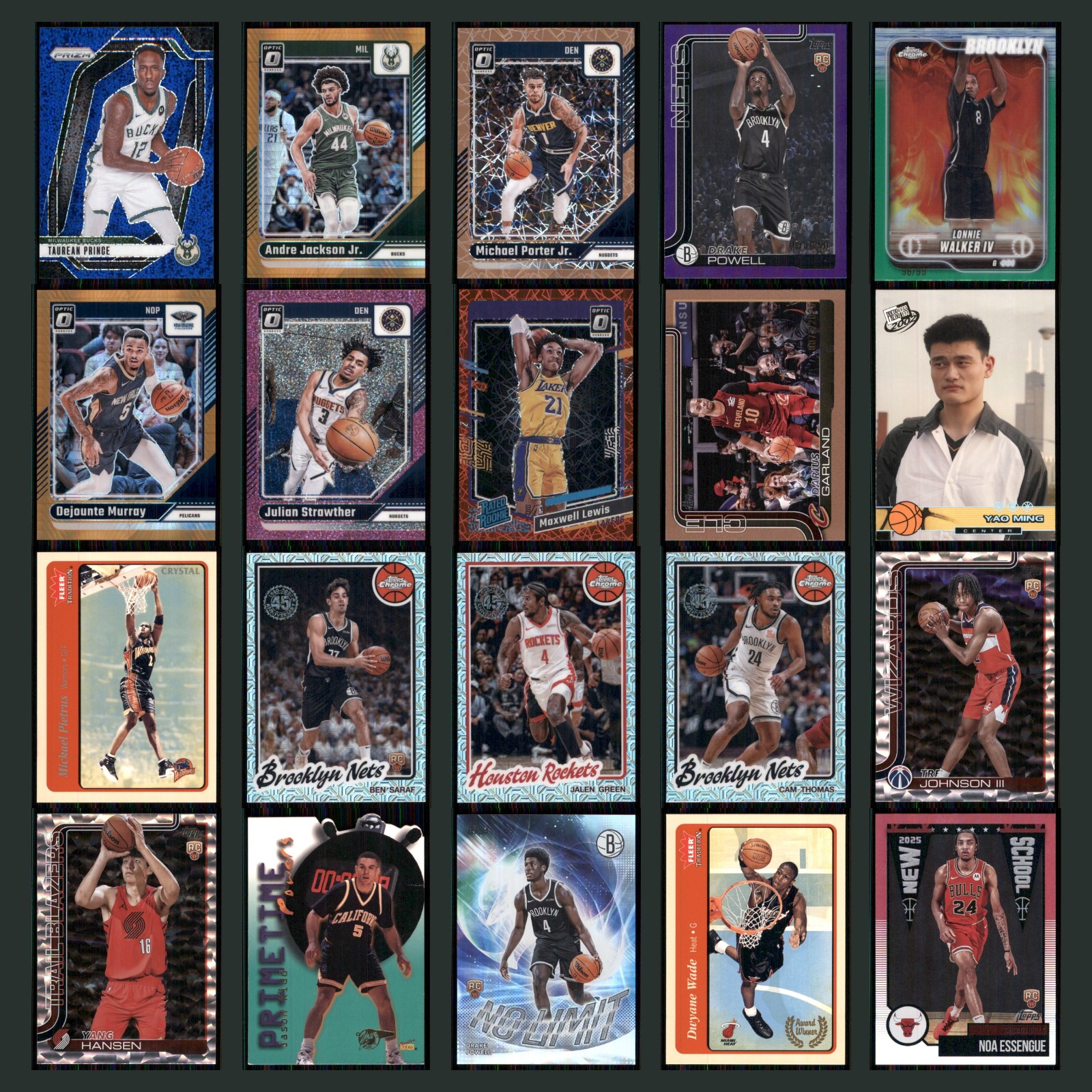 Basketball Card Lot 20 Cards SSPs SPs #d Rookies Stars HOF NBA Inserts Color NM card scans. Overall card condition is Near Mint.
