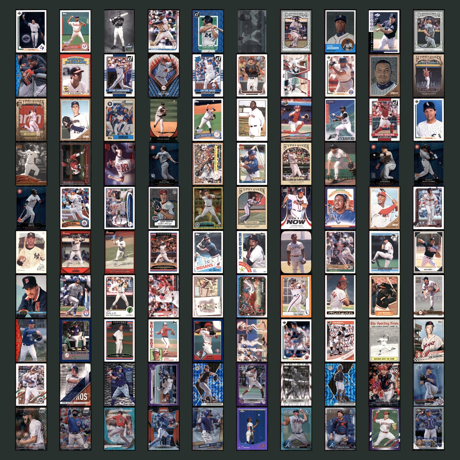 Baseball Card Lot 100 Cards HOF Star Rookie RC Nolan Ryan Upper Deck Rangers NM card scans. Overall card condition is Near Mint.