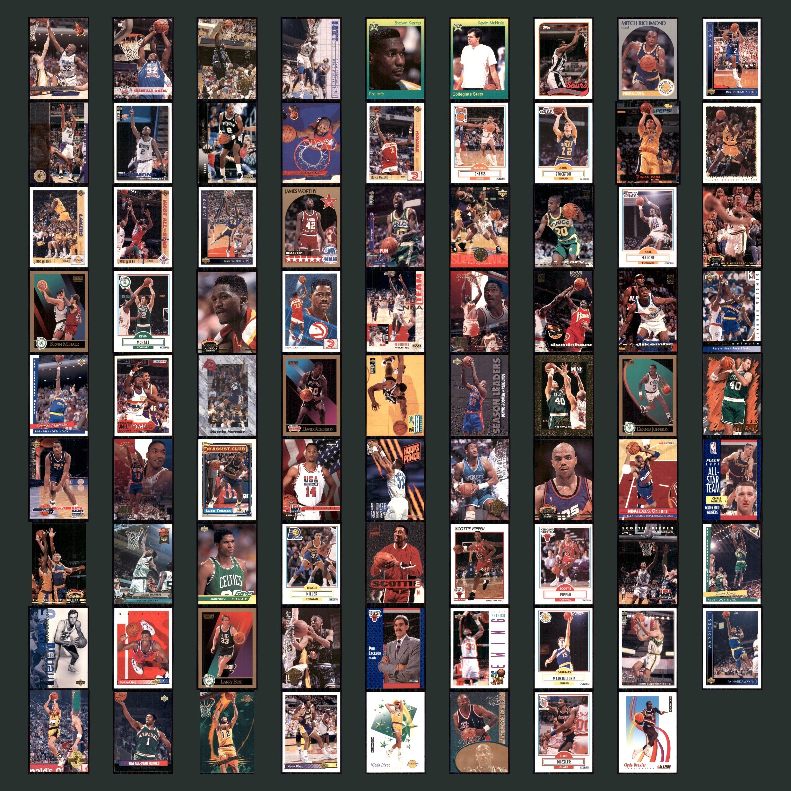 Basketball Card Lot 80 Cards HOF Star Rookie RC Shaquille O'Neal Fleer Ultra EX card scans. Overall card condition is Excellent.