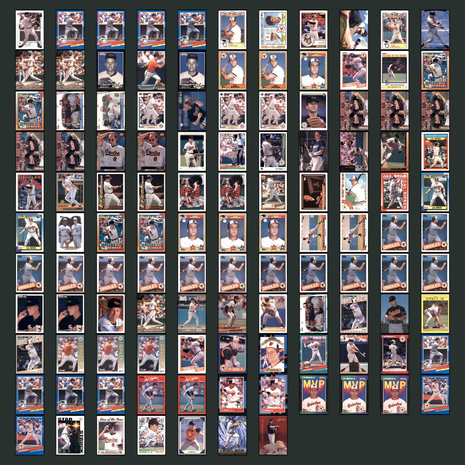 Cal Ripken Jr. Lot 117 Baseball Cards 2000 Upper Deck Ovation Baltimore Orioles card scans. Overall card condition is Near Mint.