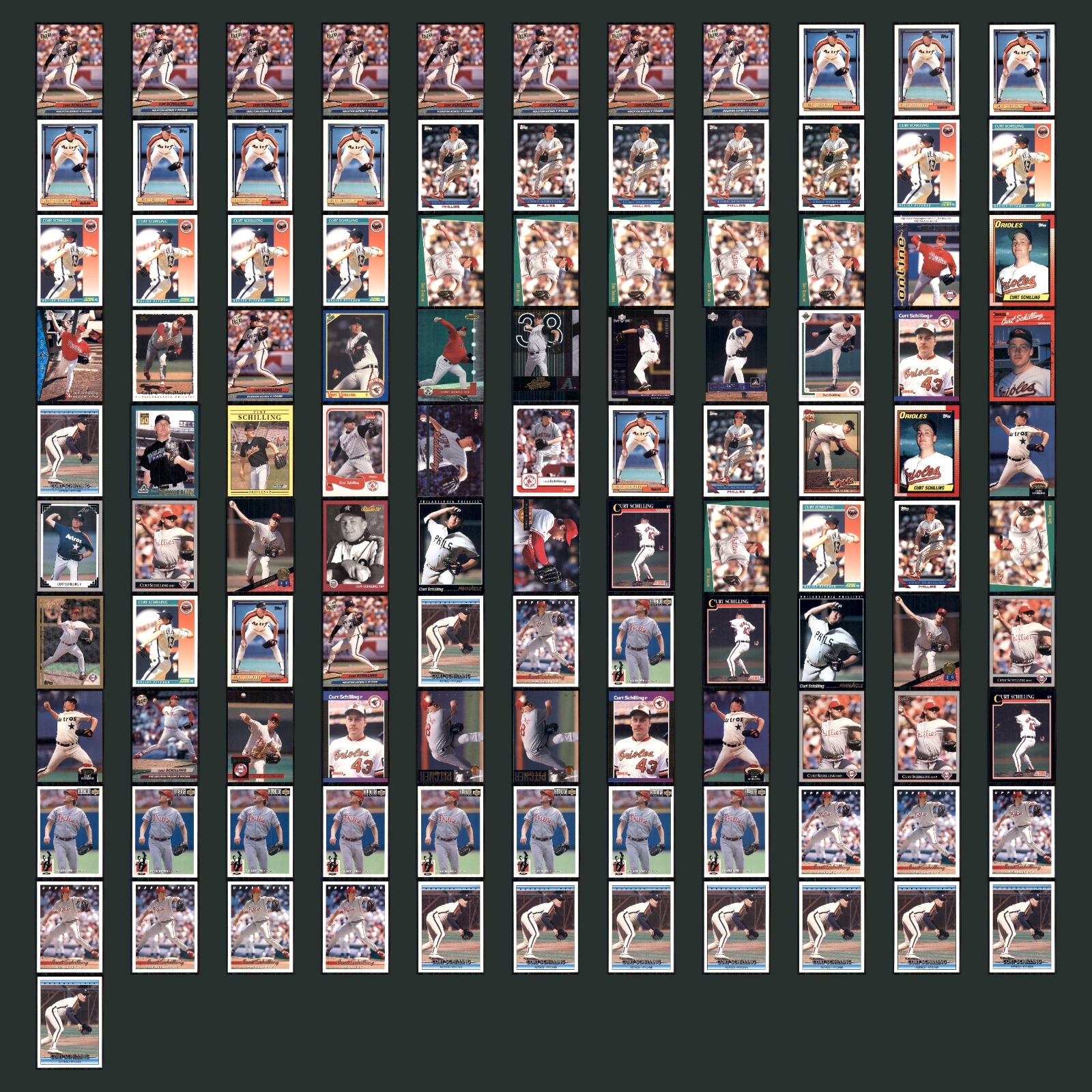 Curt Schilling Lot 111 Baseball Cards 1992 Fleer Ultra Houston Astros Set MLB NM card scans. Overall card condition is Near Mint.