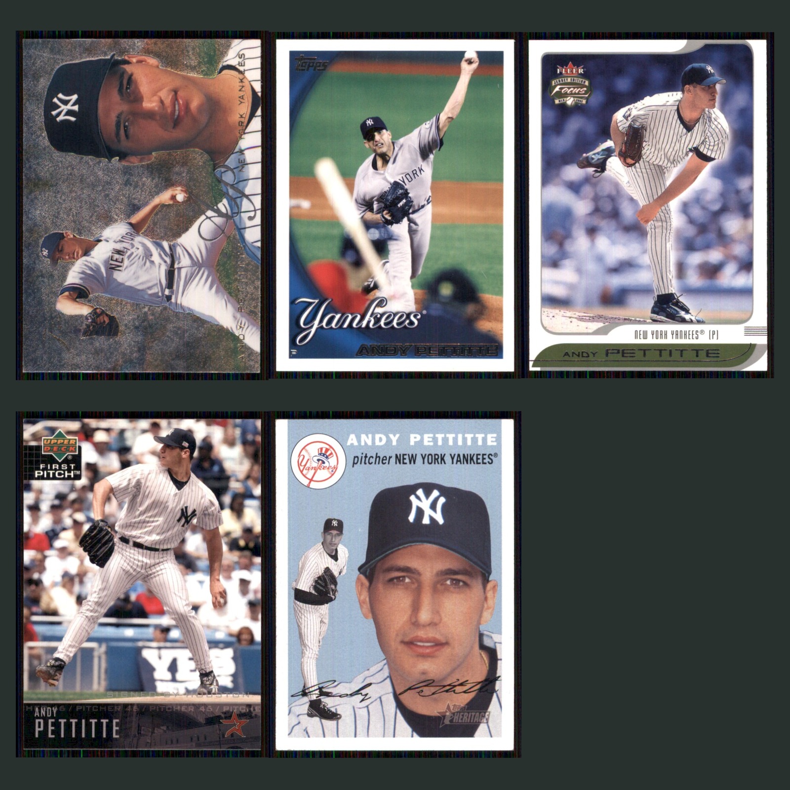 Andy Pettitte Lot 5 Baseball Cards 1995 Fleer Flair New York Yankees Set MLB NM card scans. Overall card condition is Near Mint.