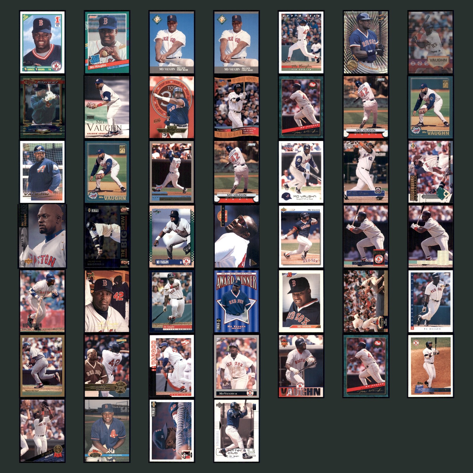 Maurice Vaughn Rookie Lot 46 Baseball Cards Mo 1990 Score Boston Red Sox Set MLB card scans. Overall card condition is Near Mint.