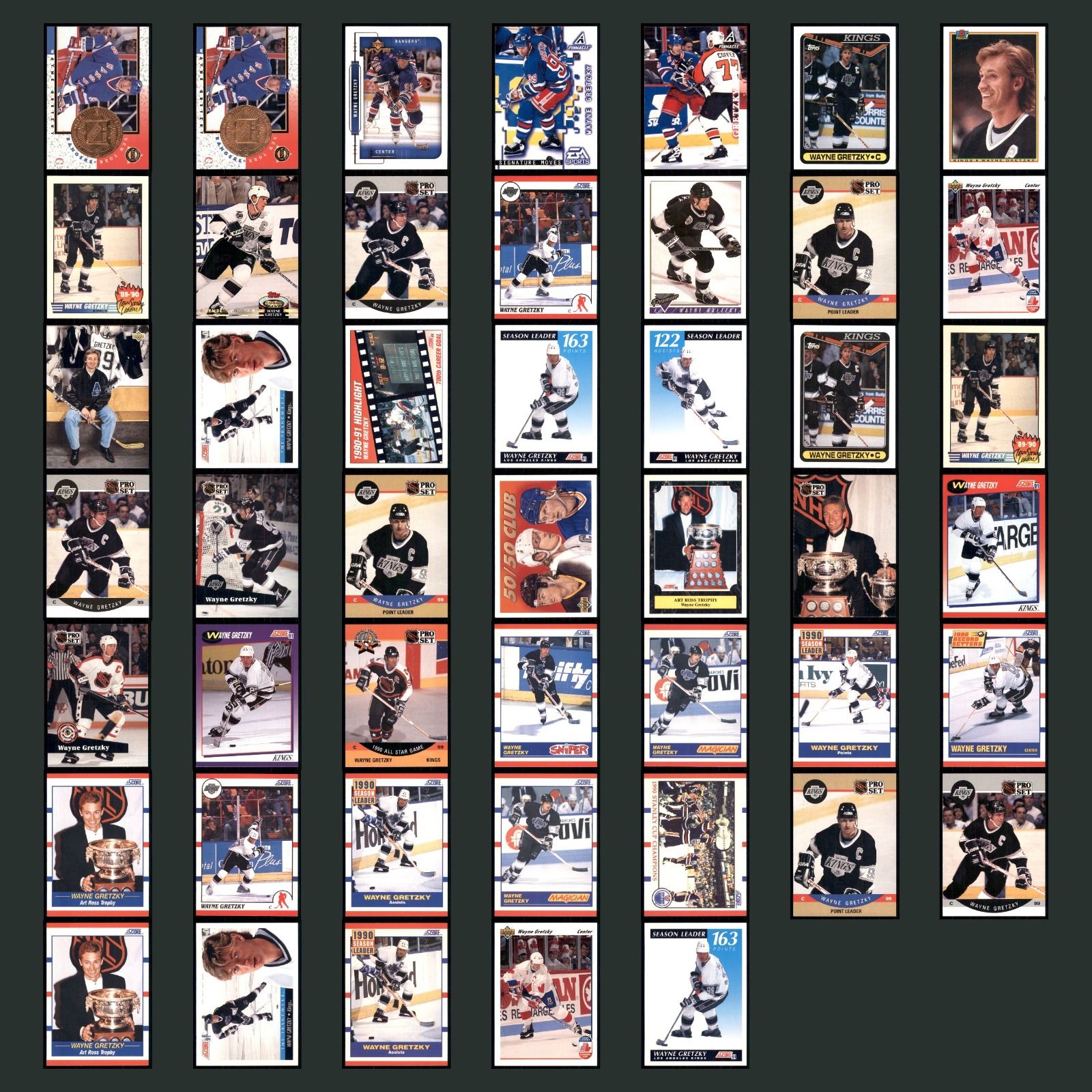 Wayne Gretzky Lot 47 Hockey Cards 1998 Pinnacle Mint New York Rangers Set NHL NM card scans. Overall card condition is Near Mint.