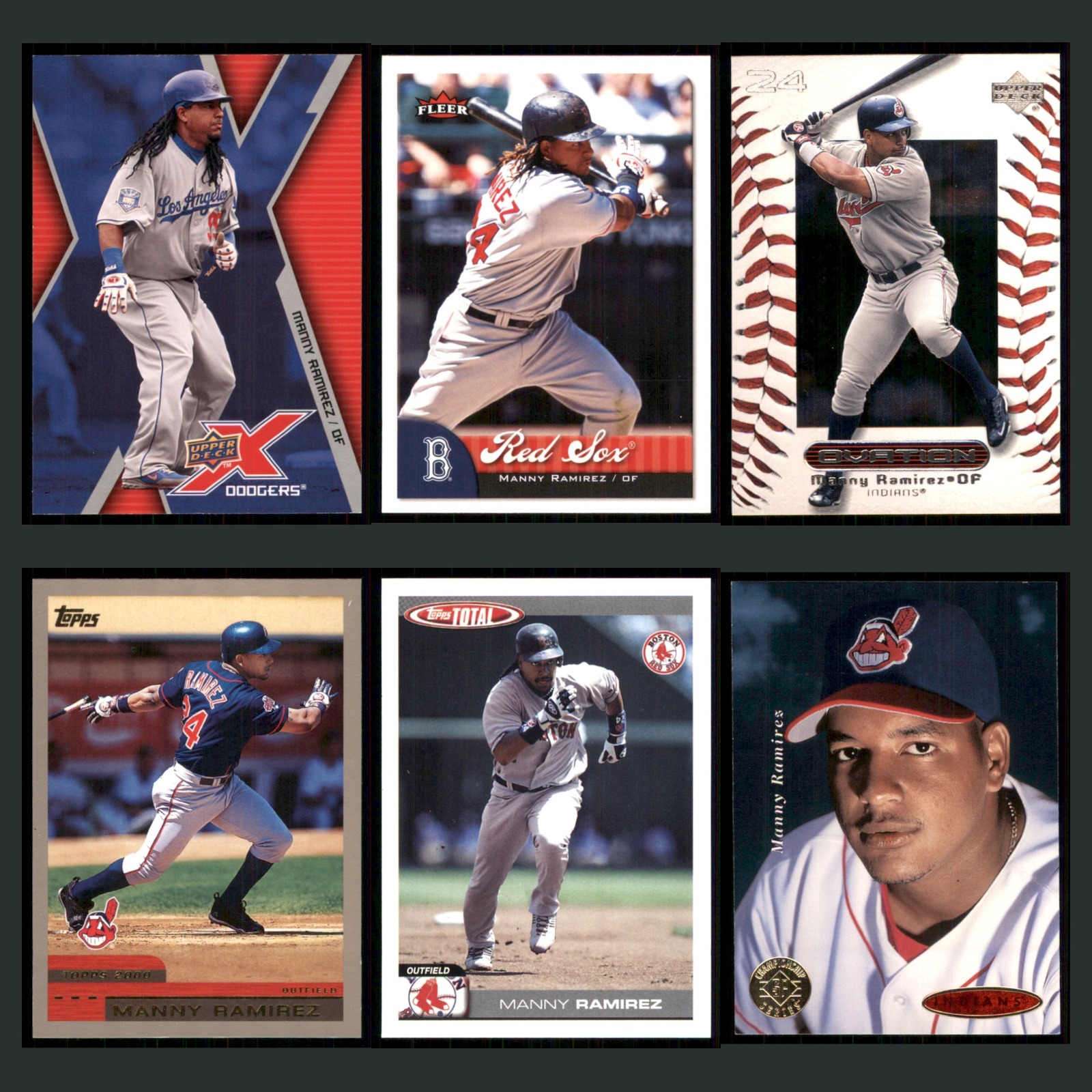 Manny Ramirez Lot 6 Baseball Cards 2009 Upper Deck Los Angeles Dodgers Set MLB card scans. Overall card condition is Near Mint.