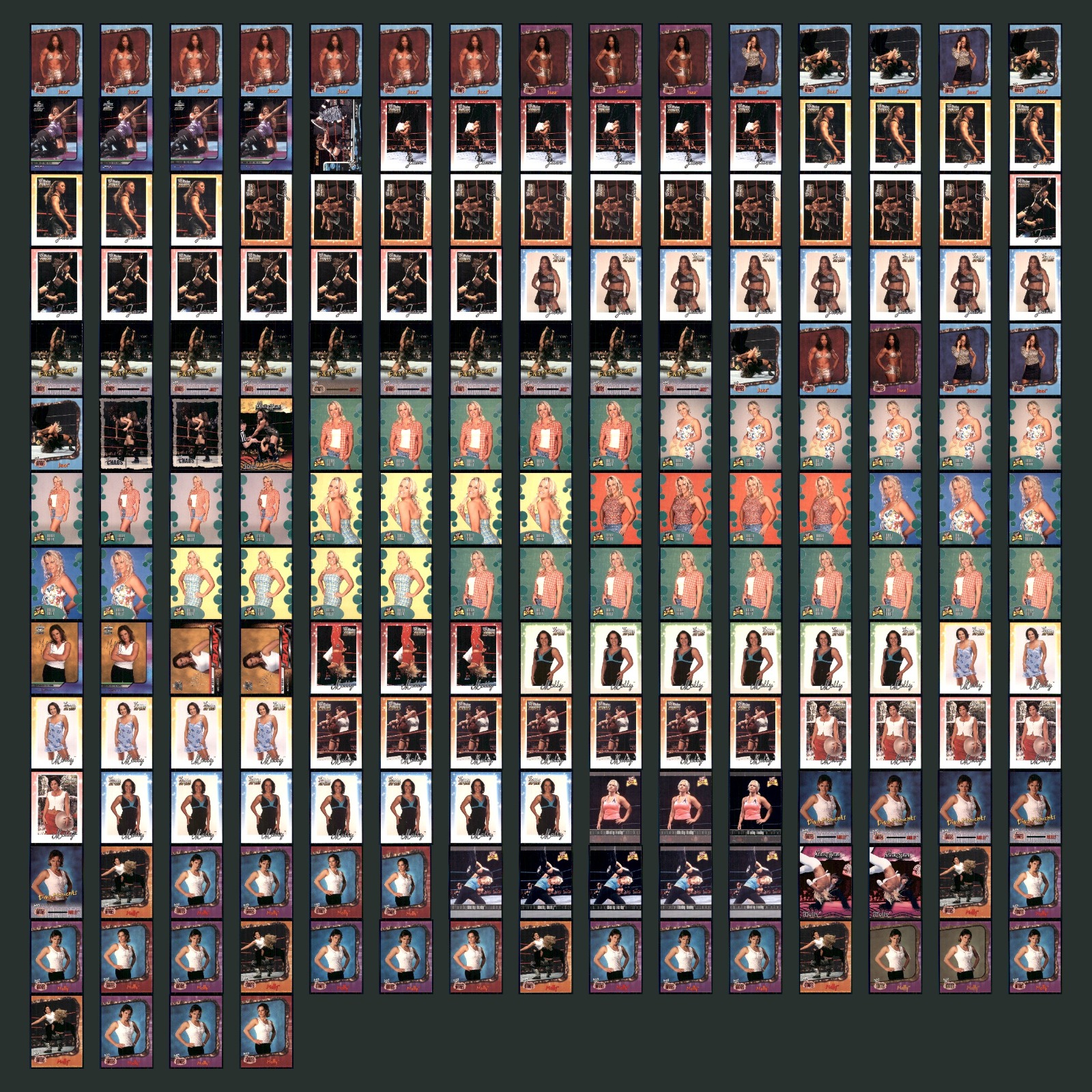 Jazz Lot 199 Wrestling Cards 2002 Pioneer Absolute Divas WWE Set Collection NM card scans. Overall card condition is Near Mint.