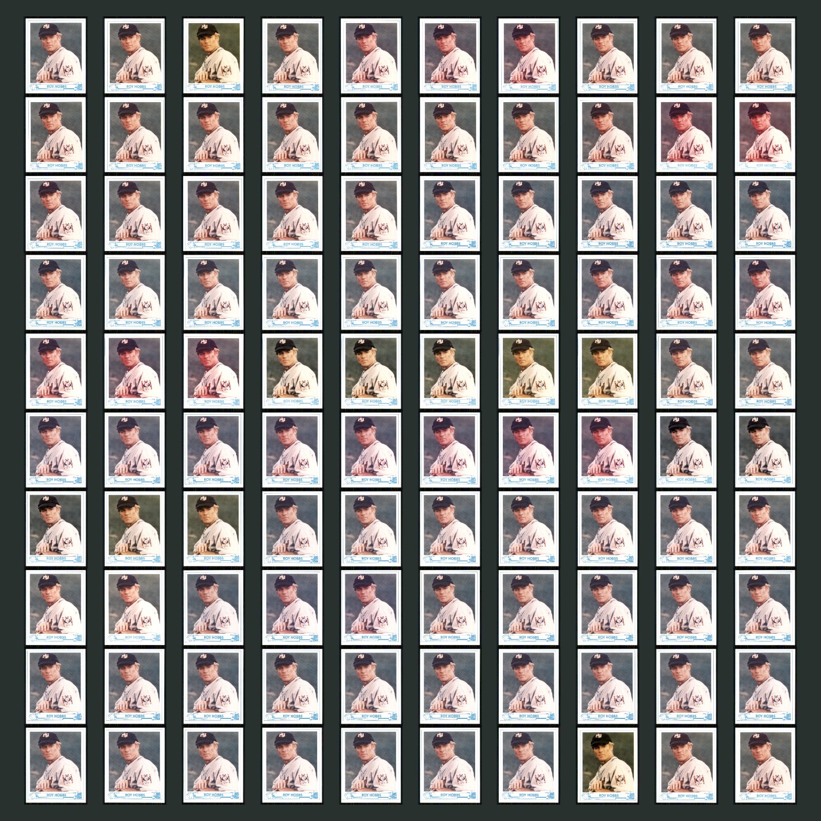 Roy Hobbs Rookie Lot 100 Baseball Cards 1984 The Natural Blank Back Set MLB NM card scans. Overall card condition is Near Mint.