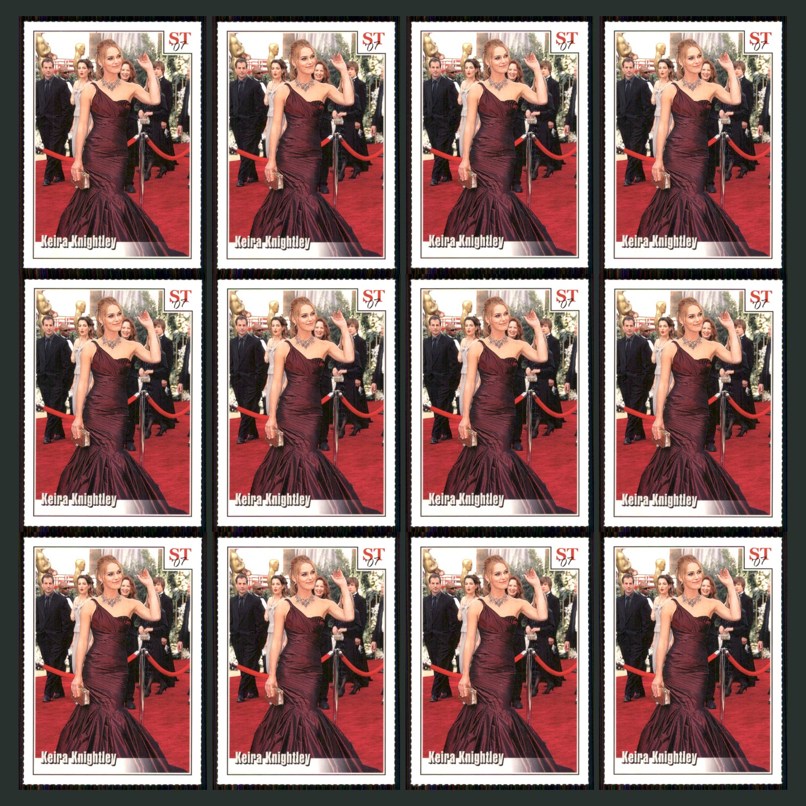 Keira Knightley Lot 12 Movie Cards 2007 Spotlight Tribute Set Collection NM card scans. Overall card condition is Near Mint.