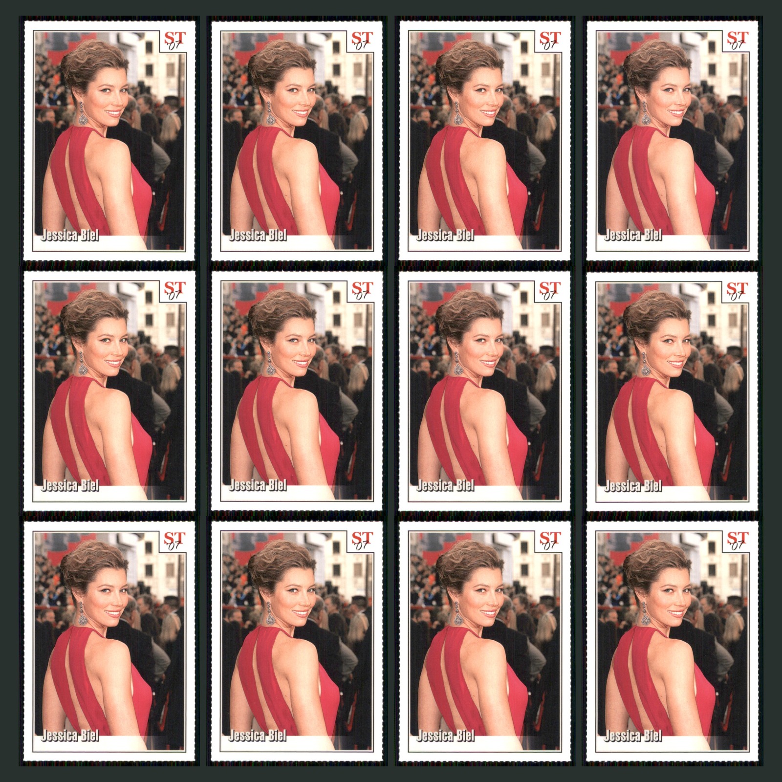 Jessica Biel Lot 12 Movie Cards 2007 Spotlight Tribute Set Collection NM card scans. Overall card condition is Near Mint.