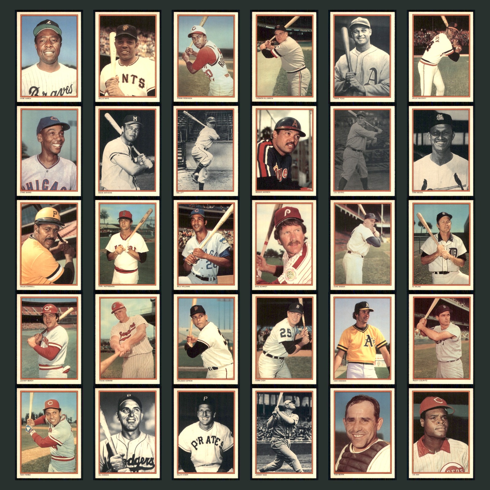 1985 Topps Circle K Lot 30 Baseball Cards Hank Aaron Atlanta Braves NM MLB Set card scans. Overall card condition is Near Mint.