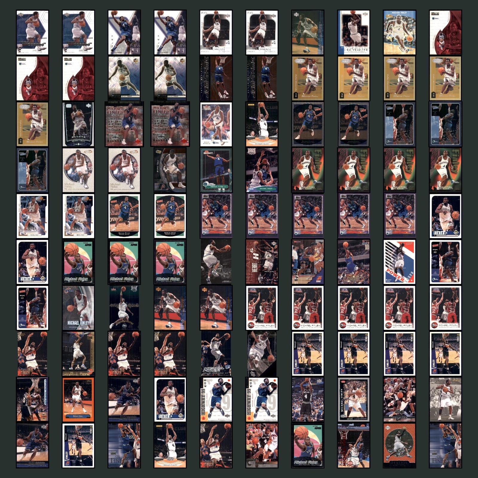 Michael Finley Lot 100 Basketball Cards 2001 Upper Deck Prospects Mavericks Set card scans. Overall card condition is Near Mint.