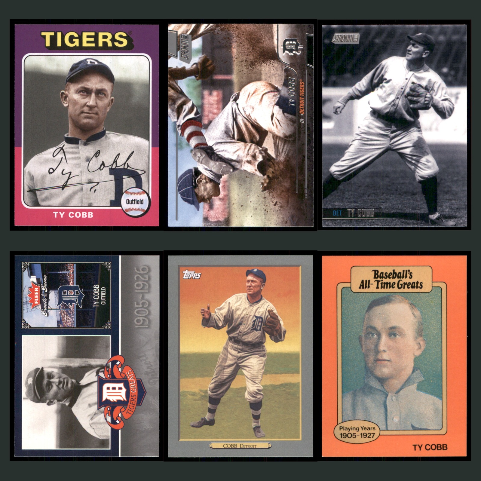 Ty Cobb Lot 6 Baseball Cards 1970 Topps Detroit Tigers Set Collection MLB EX card scans. Overall card condition is Excellent.