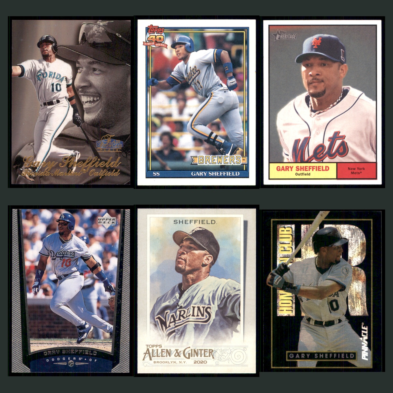 Gary Sheffield Lot 6 Baseball Cards 1998 Topps Showdown Florida Marlins Set MLB card scans. Overall card condition is Excellent.