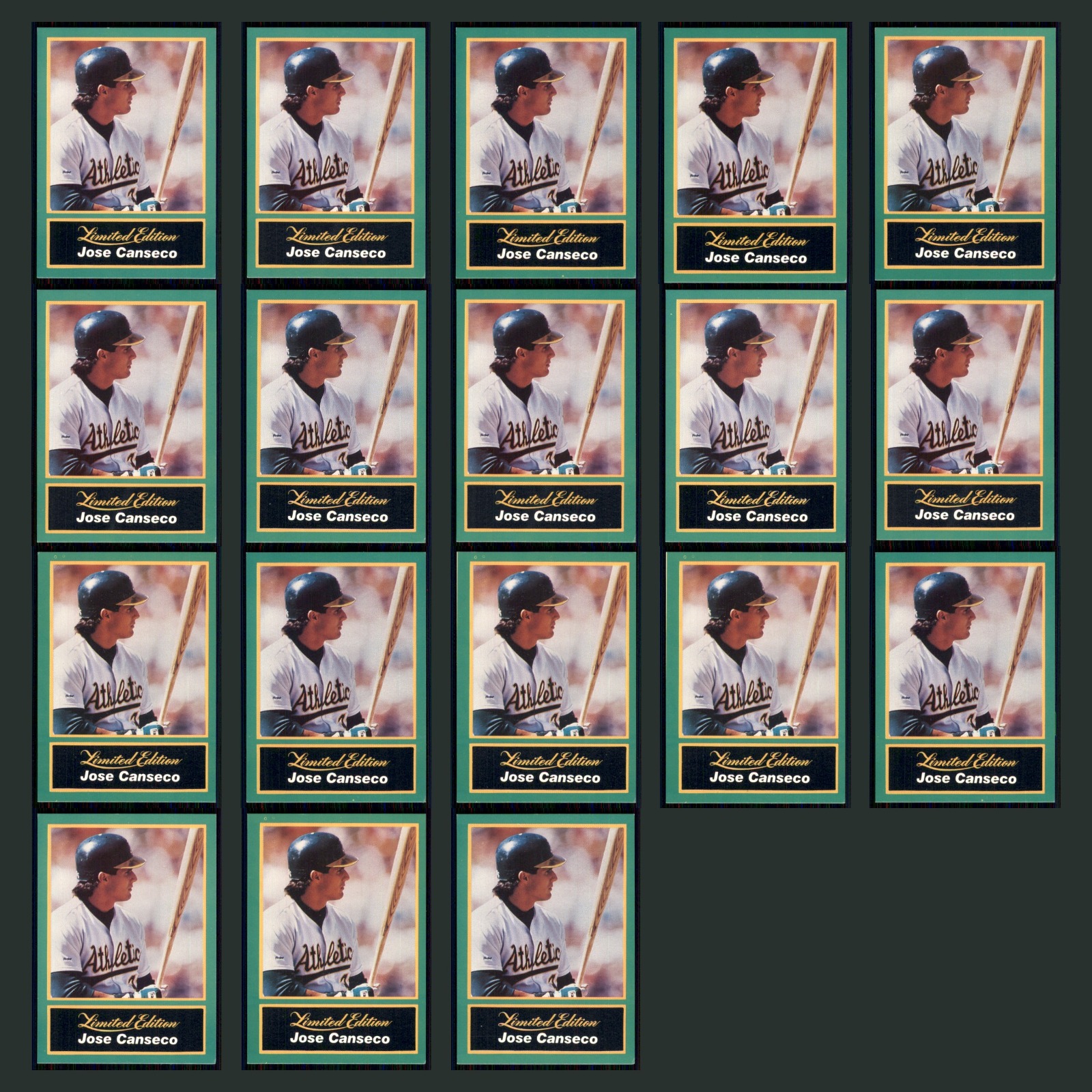 Jose Canseco Lot 18 Baseball Cards 1993 1993 Topps Limited Edition Athletics Set card scans. Overall card condition is Near Mint.