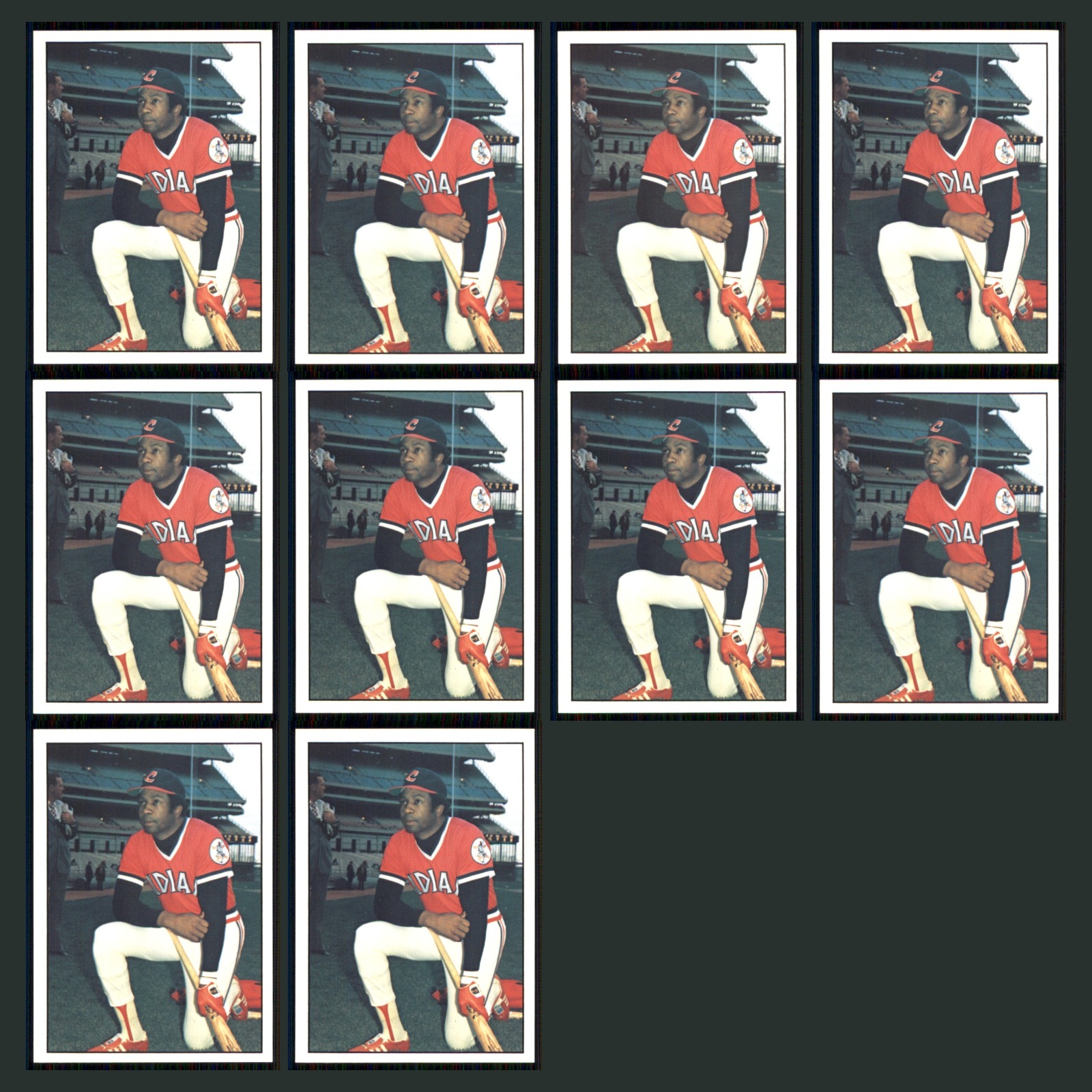 Frank Robinson Lot 10 Baseball Cards 1975 SSPC Cleveland Indians Set Collection card scans. Overall card condition is Near Mint.