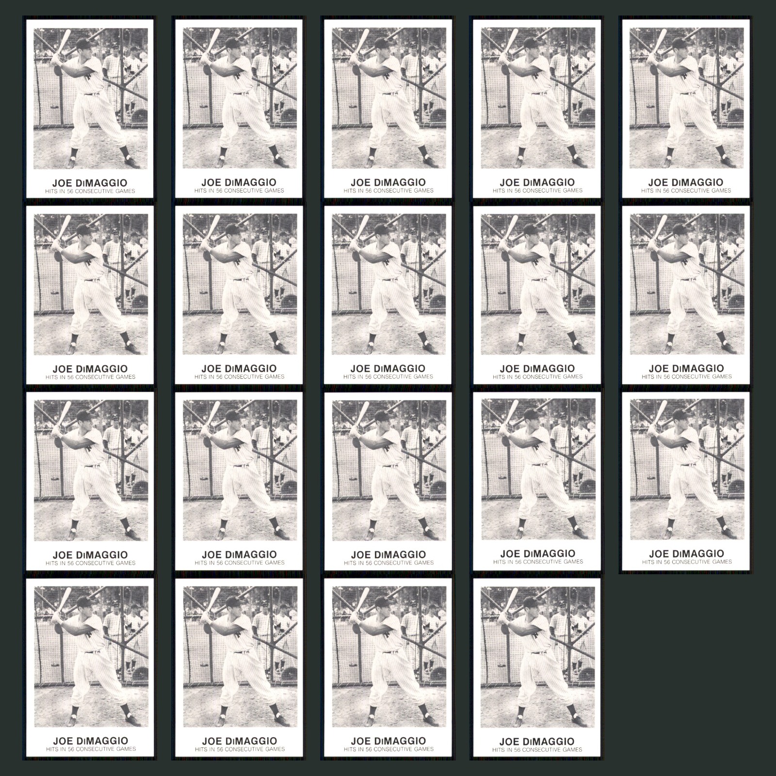 Joe DiMaggio Lot 19 Baseball Cards 1984 Renata Galasso Inc. Sixth Series Yankees card scans. Overall card condition is Near Mint.