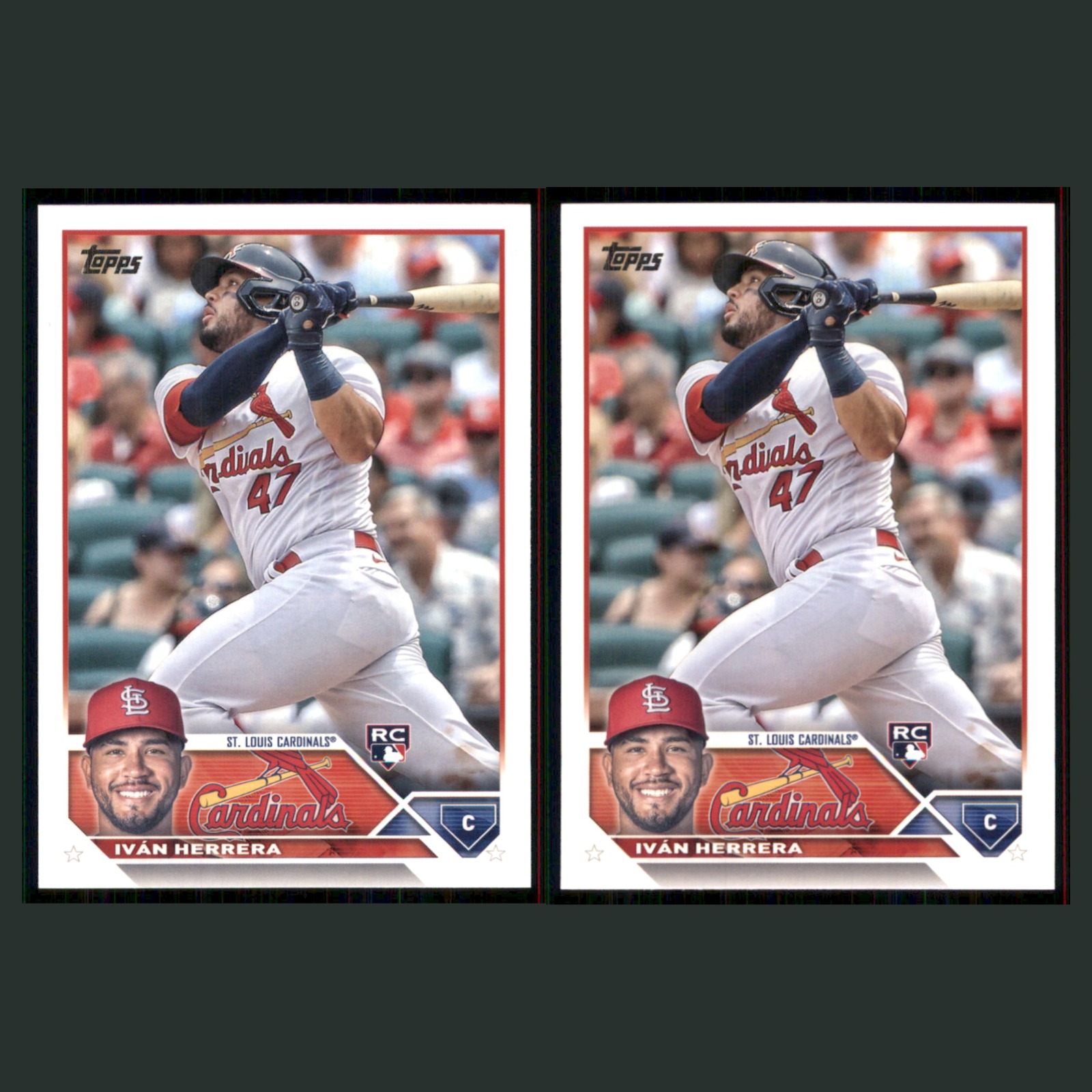 Iván Herrera Rookie Lot 2 Baseball Cards 2023 Topps Set Collection MLB NM card scans. Overall card condition is Near Mint.