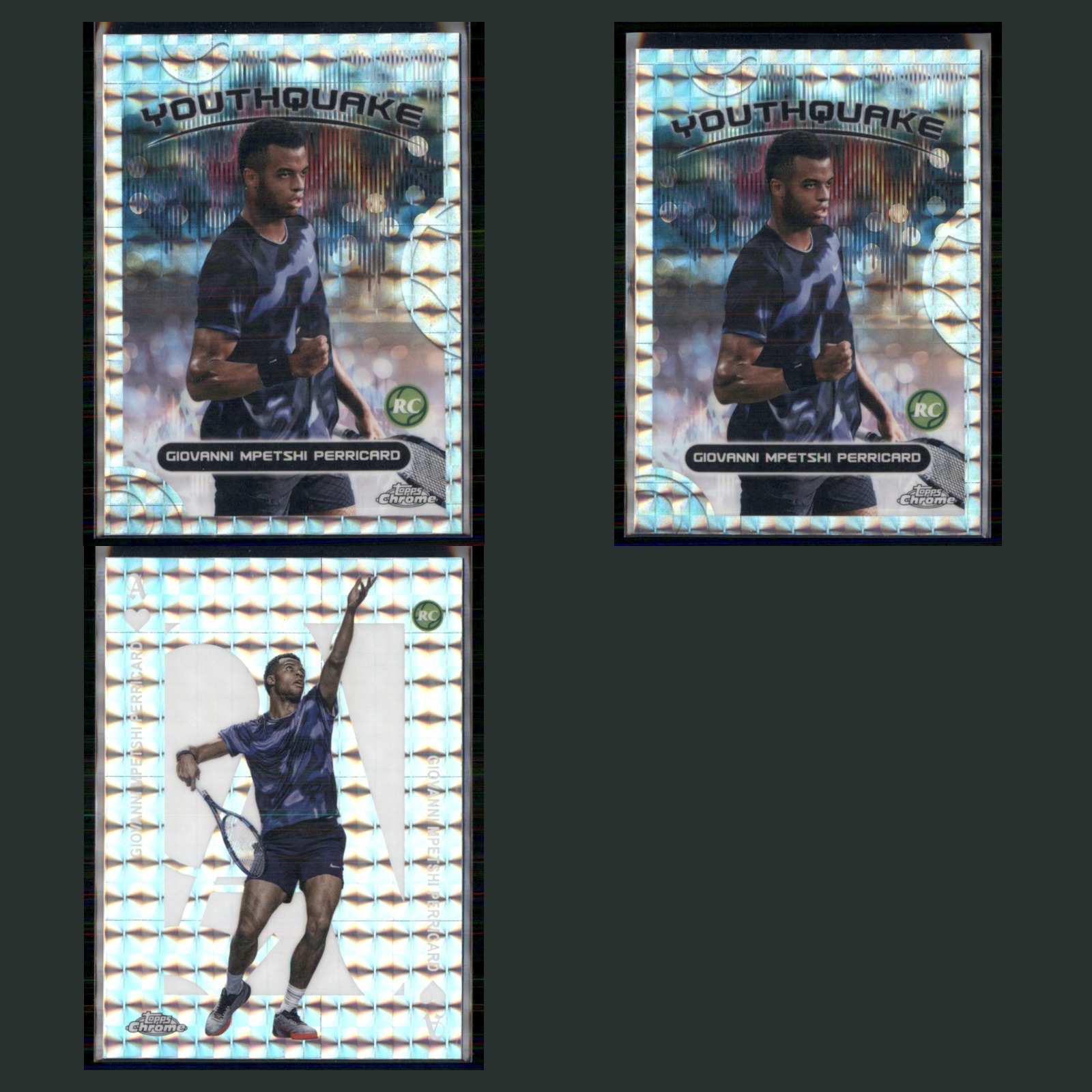 Giovanni Mpetshi Perricard Rookie Lot 3 Tennis Cards 2025 Set Collection NM card scans. Overall card condition is Near Mint.