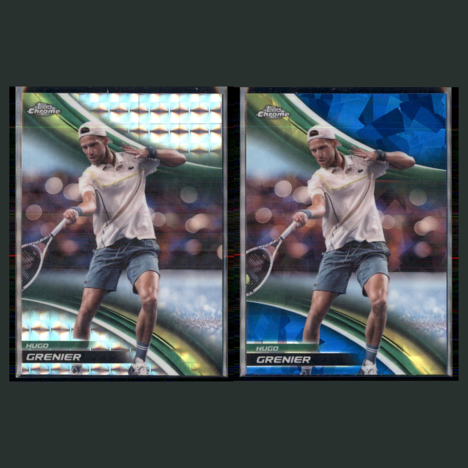 Hugo Grenier Lot 2 Tennis Cards 2025 Topps Chrome Set Collection NM card scans. Overall card condition is Near Mint.