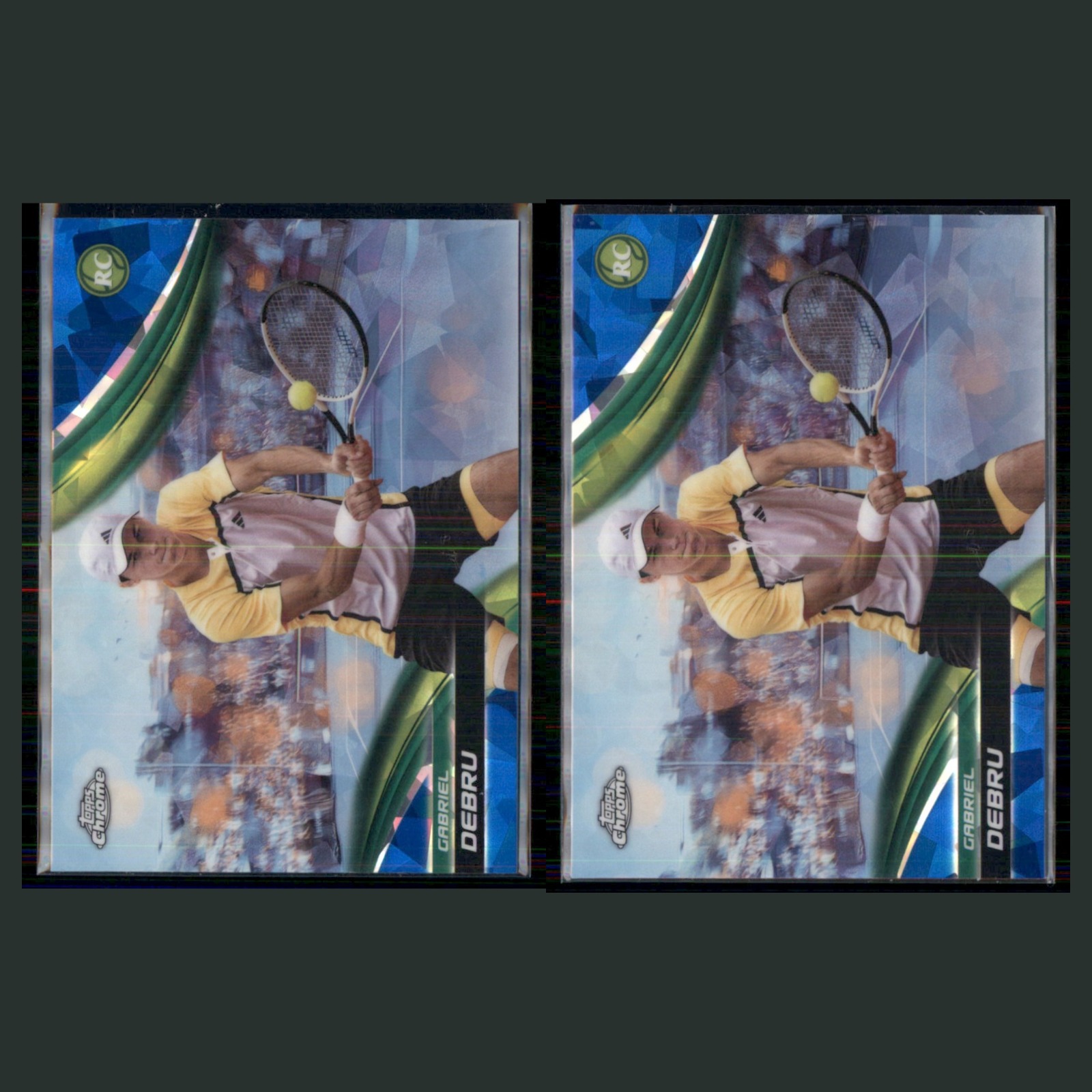 Gabriel Debru Rookie Lot 2 Tennis Cards 2025 Topps Chrome Set Collection NM card scans. Overall card condition is Near Mint.