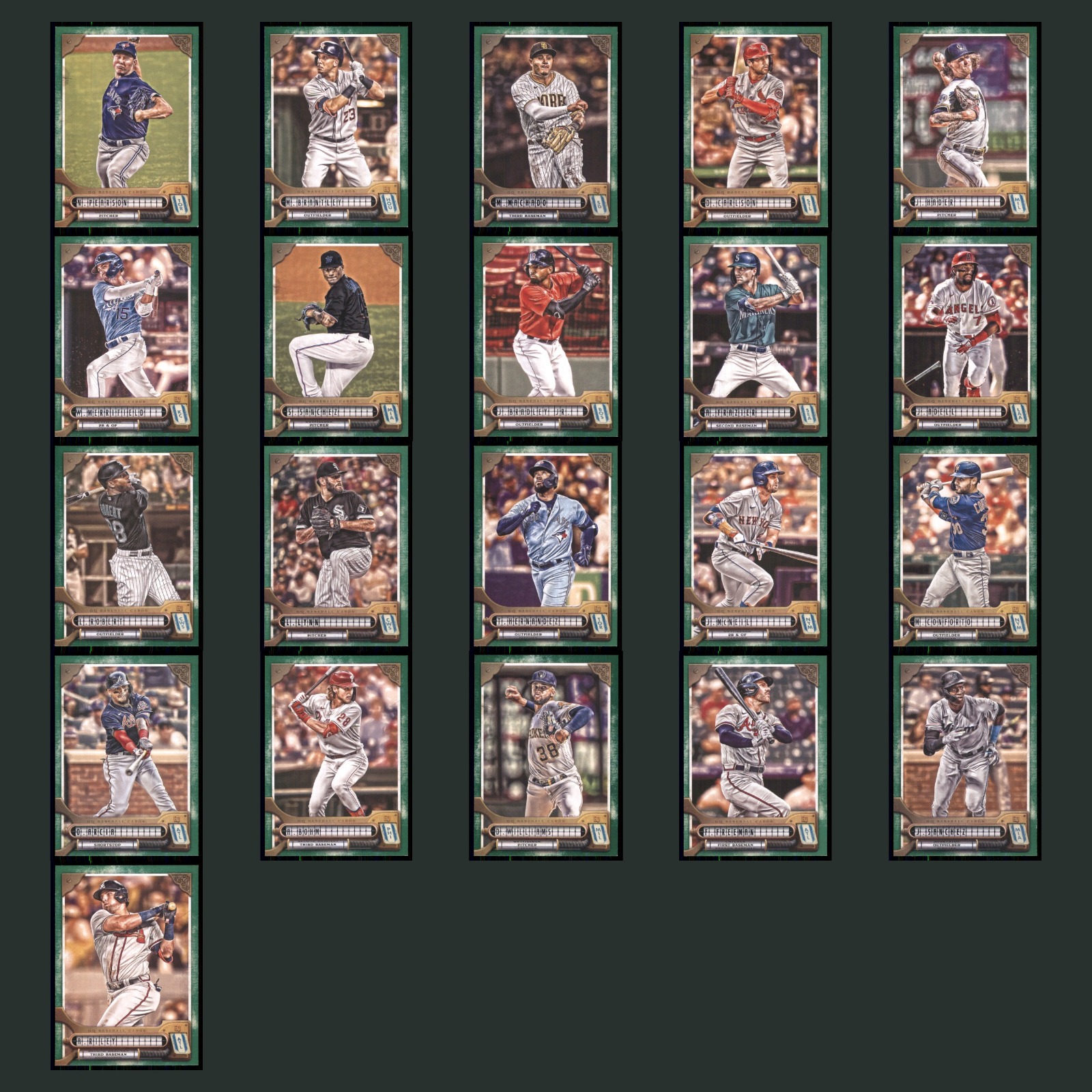 2022 Topps Gypsy Queen Lot 21 Football Cards Nate Pearson Toronto Blue Jays NM card scans. Overall card condition is Near Mint.