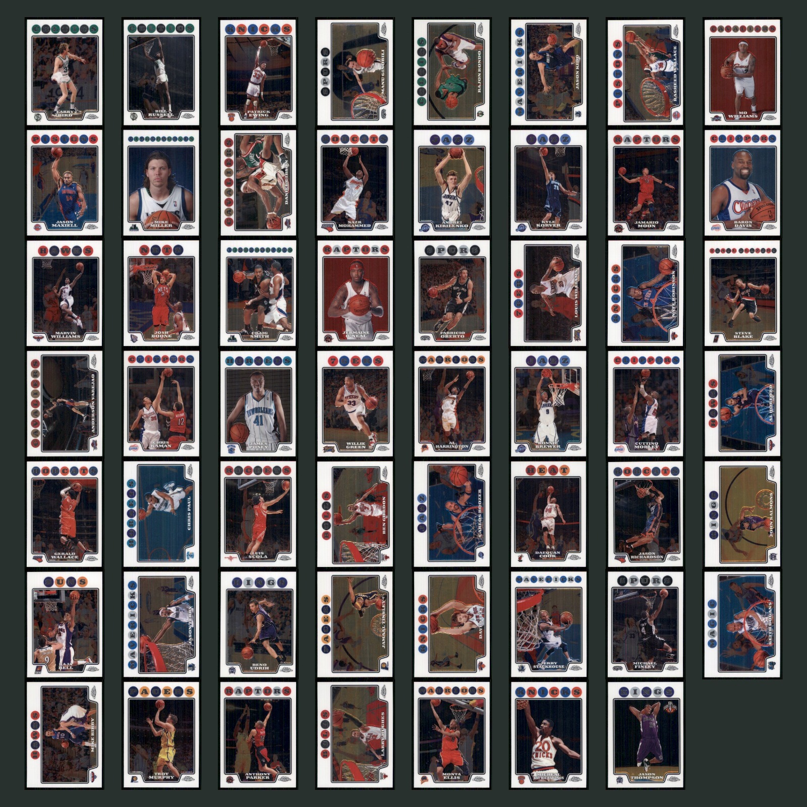2008 Topps Chrome Lot 55 Basketball Cards Larry Bird Boston Celtics NM NBA Set card scans. Overall card condition is Near Mint.