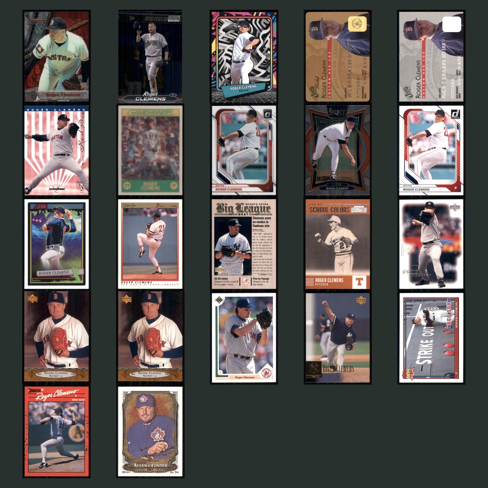 Roger Clemens Lot 22 Baseball Cards 1994 Bowman's Best Boston Red Sox Set MLB NM card scans. Overall card condition is Near Mint.